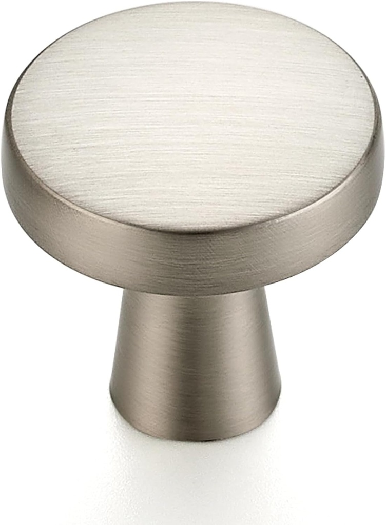 Ravinte 20 Pack Brushed Nickel Cabinet Knobs Mini Round Knobs Single Hole Solid Drawer Pulls for Dresser Drawers -1 Inch Diameter