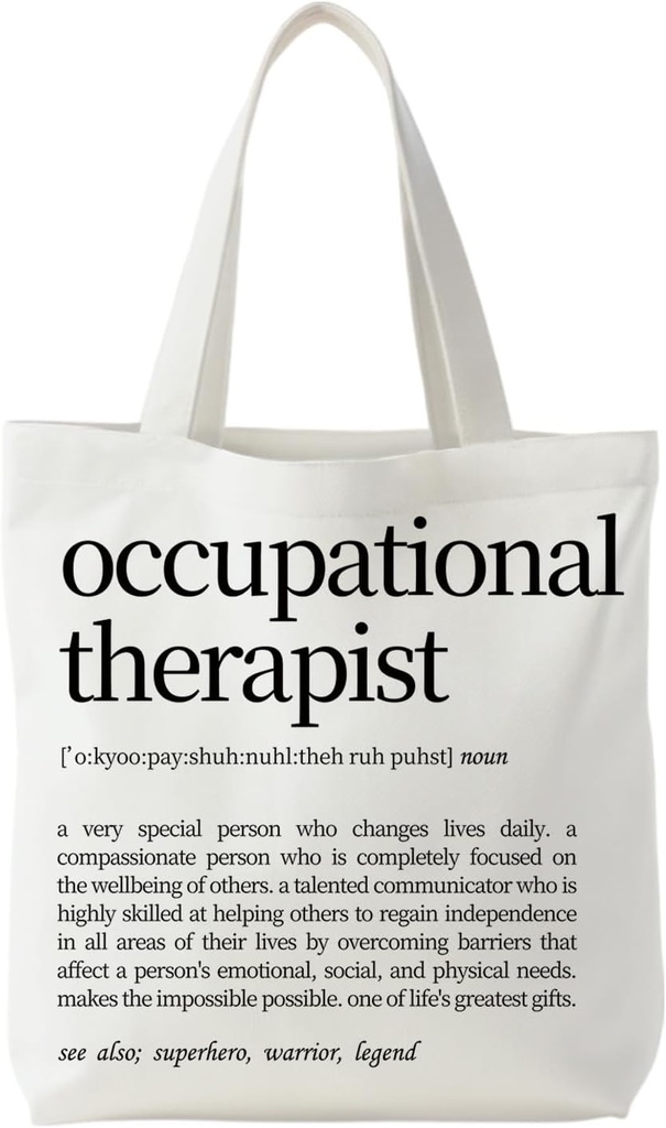 Occupational Therapist Gifts Tote Bag, Occupational Therapy Gifts for Women Canvas Tote Bag, OT Gift for Women Reusable Shopping Grocery Bags