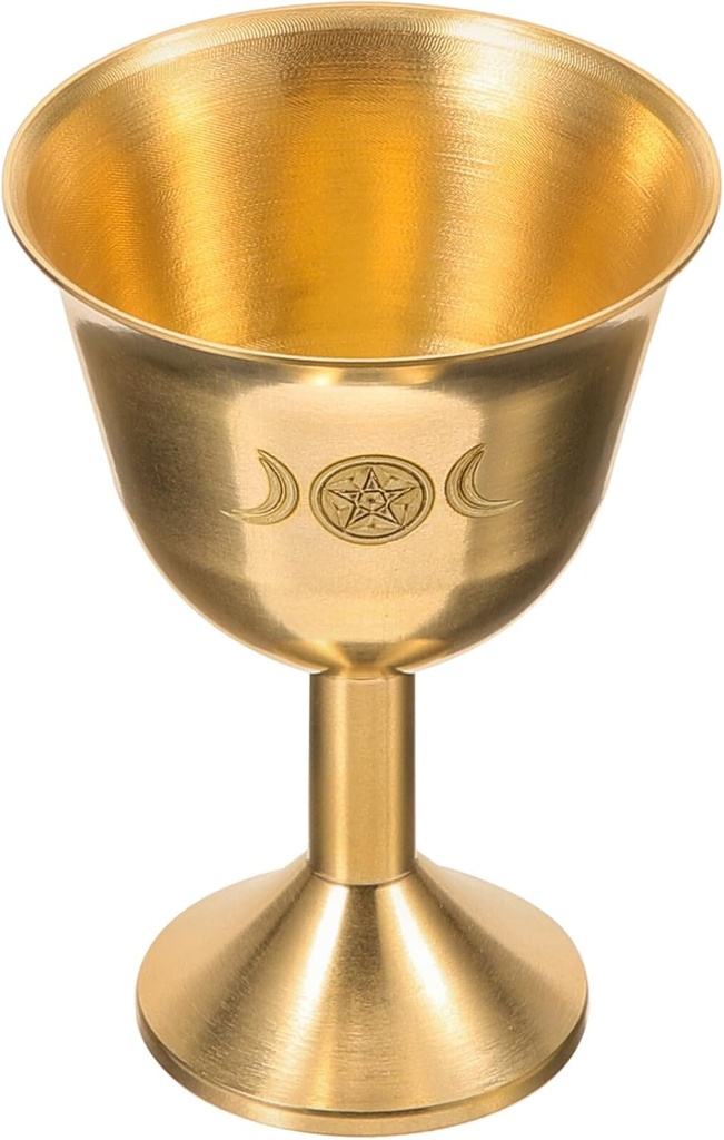 VOSAREA Copper Offering Cup for Rituals Goblet Five- Design Decor for Buddhism Ceremonies Meditation Spaces and Collectors