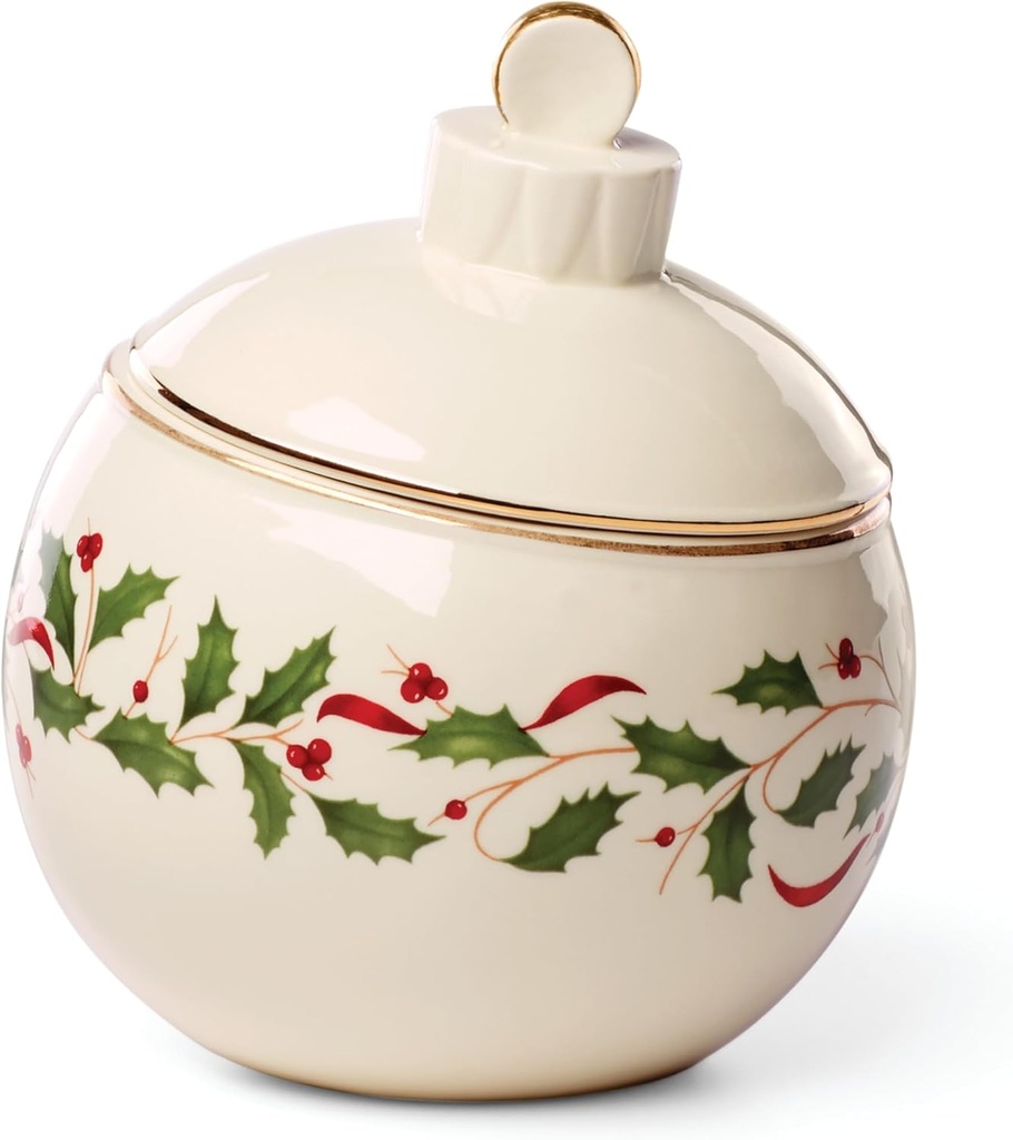 Lenox 890765 Holiday Ornament Candy Jar, Christmas Hosting