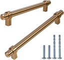 Gold Brushed Cabinet Handles,10 Pack,Brass Cabinet Pull,Drawer Handles Furniture Dresser Golden Pulls,Champagne Bronze Cabinet Pulls (7-1/2" Inch (192mm))