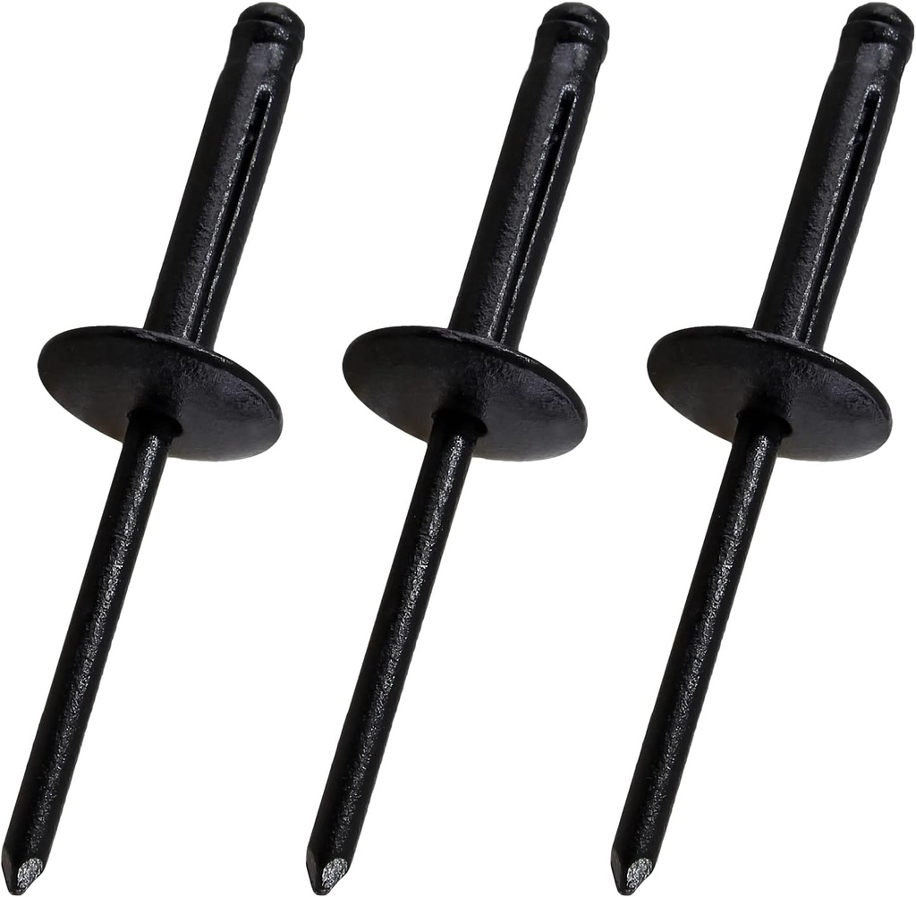 60 Pcs Aluminum Blind Rivets, 3/16” x 1” Pop Rivets Assortment, Black