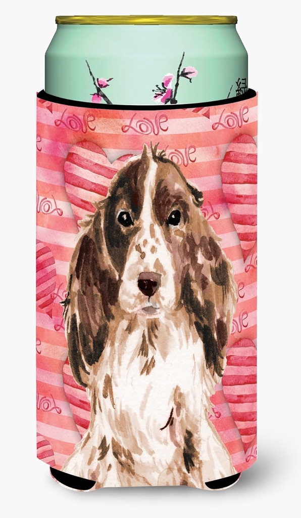 Caroline's Treasures BB9482TBC Brown Parti Love Tall Boy Hugger Can Cooler Sleeve Hugger Machine Washable Drink Sleeve Hugger Collapsible Insulator Beverage Insulated Holder