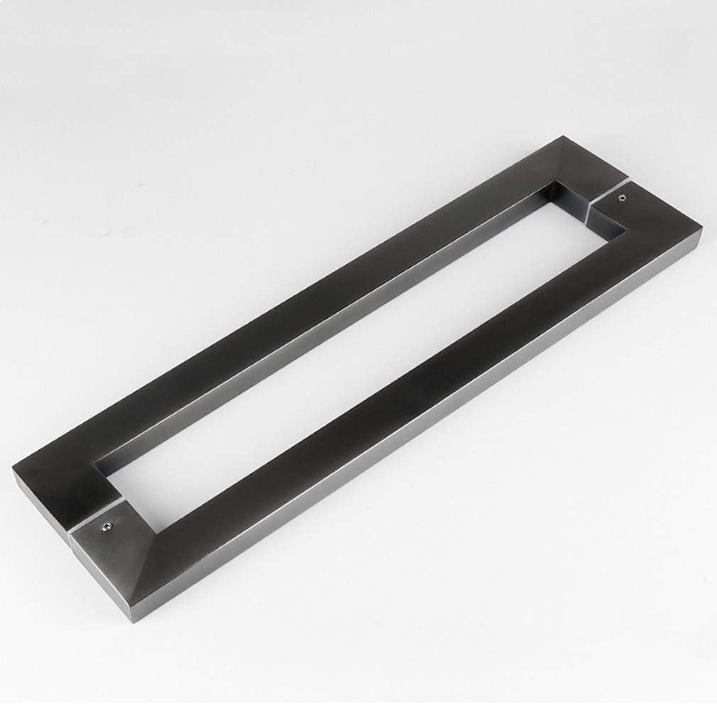 Glass Door Handle Set,Stainless Steel Double Side Bar Handle,Square Shop Push Door Pull,Back to Back Handle,for Wood Timber Steel Barn Door/K/1500Mm