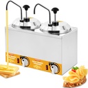 Nacho Cheese Dispenser Warmer 5.3Qt Electric Cheese Pump with 9 Stickers&Cleaning Kits, Insulated Dispenser Pump for Cheese Fudge Caramel 86-185℉ 110V