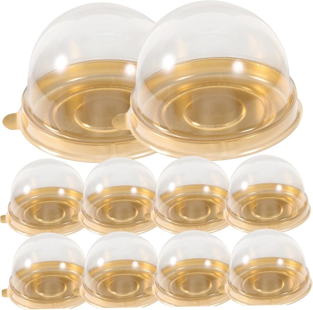 50Pcs Transparent Small Cake Boxes with Window for Egg Yolk Puff and Dessert Packaging Clear Cake Containers for Pastry Shops Home Use and Parties