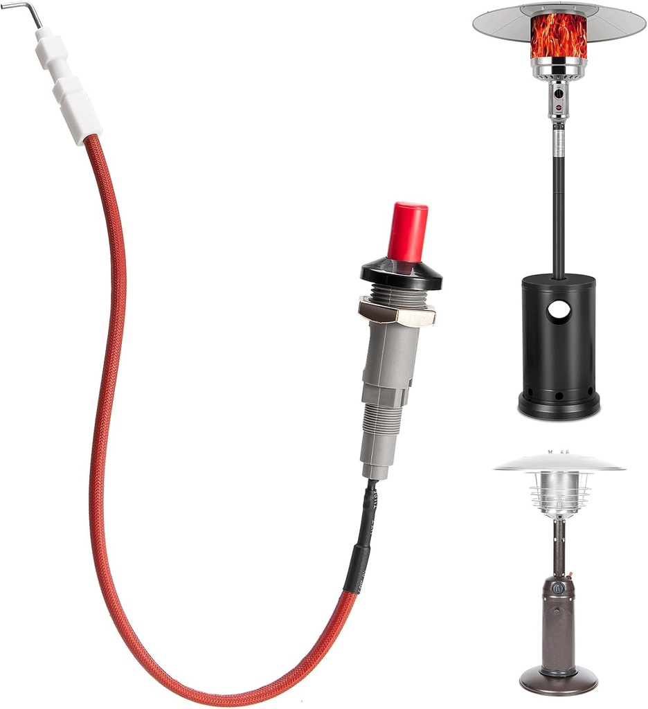 Piezo Igniter, Outdoor Heater Replacement Parts Patio Heater Igniter with Cable, Patio Heater Replacement Parts Igniter and Cable (Piezo Igniter with Cable)
