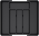Lifewit Silverware Drawer Organizer, Expandable from 8 to 13 inches, Utensil Tray for Kitchen, BPA Free Flatware and Cutlery Holder, Adjustable Plastic Storage for Spoons Forks Knives, Black