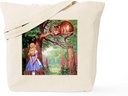 CafePress ALICE & THE CHESHIRE CAT Tote Bag Natural Canvas Tote Bag, Reusable Shopping Bag