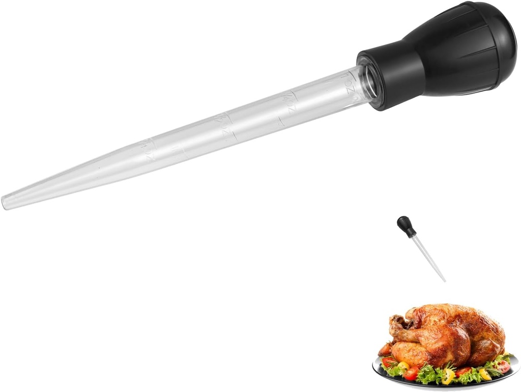 Premium Turkey Basters for Cooking – Baster Syringe for Hot Liquids – Meat and Food Injector – Essential Thanksgiving Cooking Tool – Turkey Baster Large with Easy-to-Read Measurements