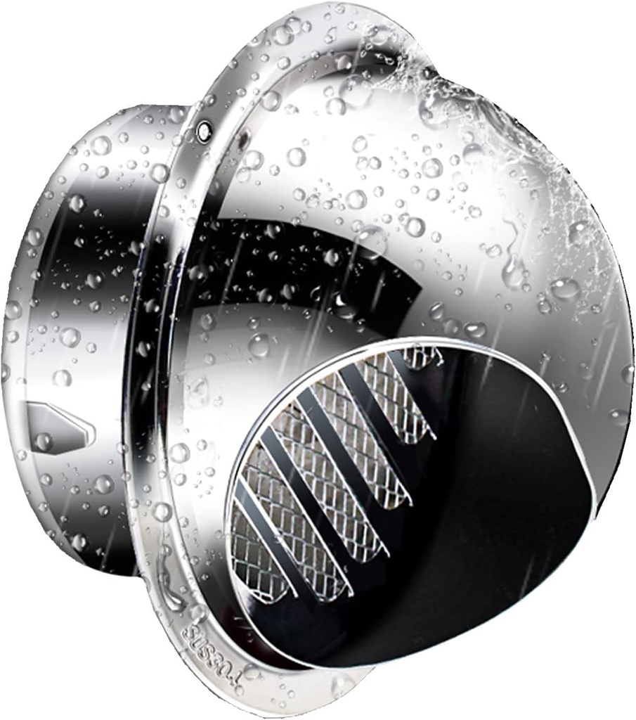 MBROS Air Diffusers, Louvered Vent Hood, Round Grille Ventilation Cover, 80mm, 100mm, Use Firmly Without Falling Off, Polished Surface, Suitable for Bathroom, Kitchen Exhaust Fans, Hydroponic Fans