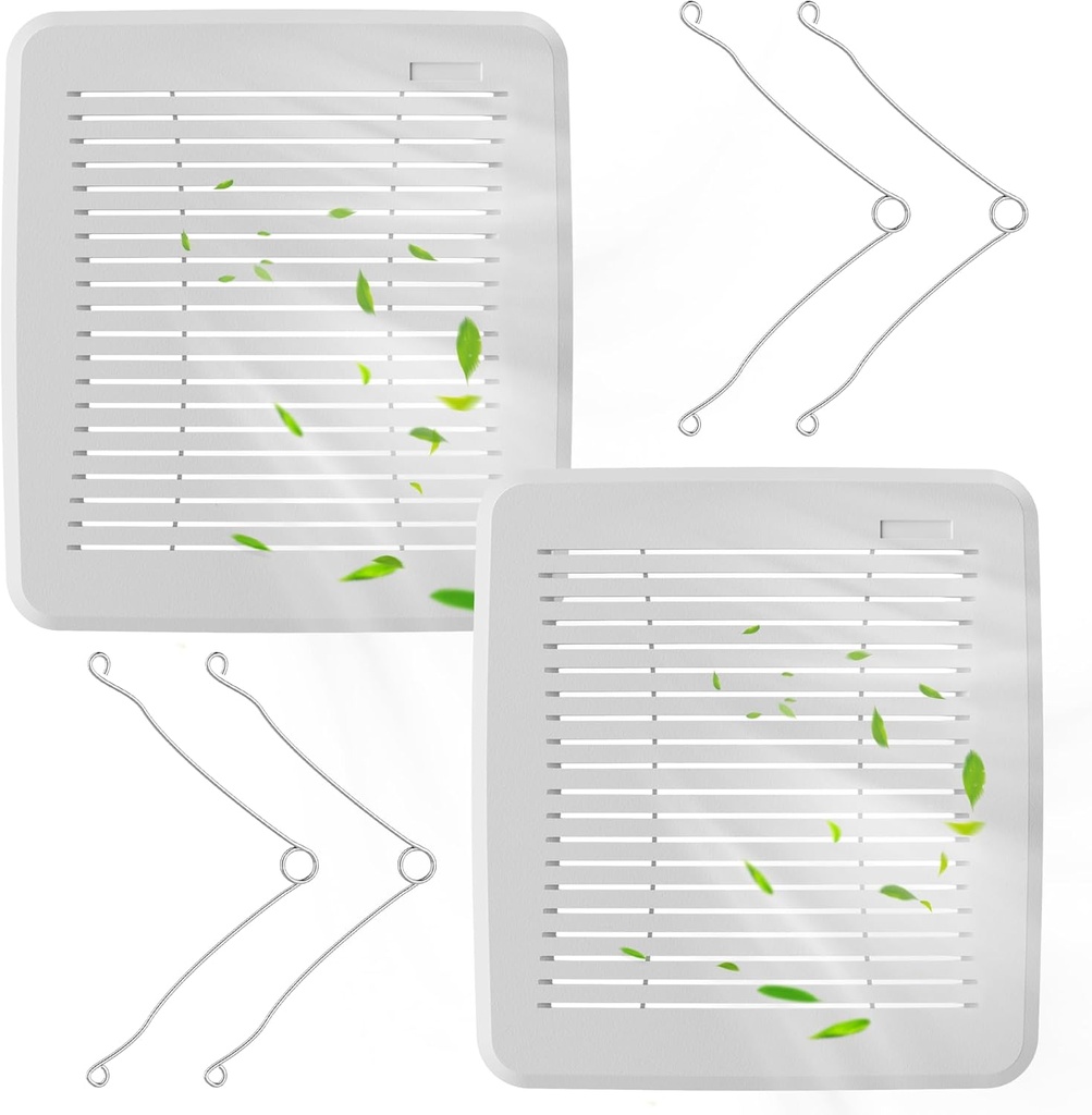 FGR101S/FGR101 Bathroom Ventilation Exhaust Fan Grille Cover,Compatible with Broan-NuTone 670, 671, 688, 689, 695, 696N, 771, E050, E070, Fits 7-1/2" x 7-1/4" housings (2 Pack)