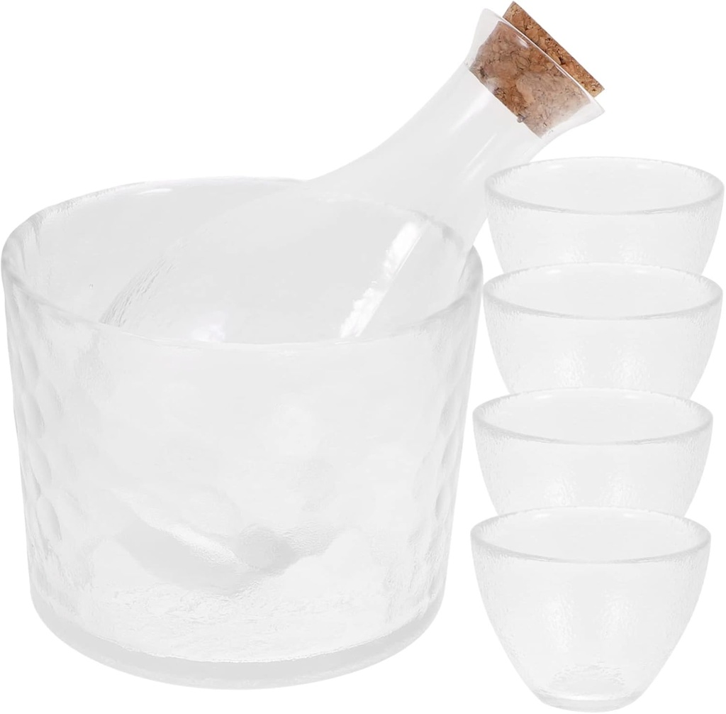 1Set Creative Cherry Blossoms Sake Cup Hand Painted Liquor Dispenser with Storage Sake Pot Elegant Glassware for Home Entertaining Vintage Japanese Style for Sake