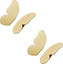 Semetall 2.91" Solid Brass Cabinet Knobs Decorative Butterfly Shape Single Hole Pull Handles for Kitchen Door Drawer Dresser,2 Pairs,Gold