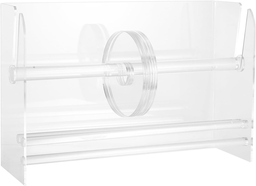 Acrylic Sticker Dispenser 7 Compartments Label Roll Holder Office and Home Organizer Sturdy and Adjustable