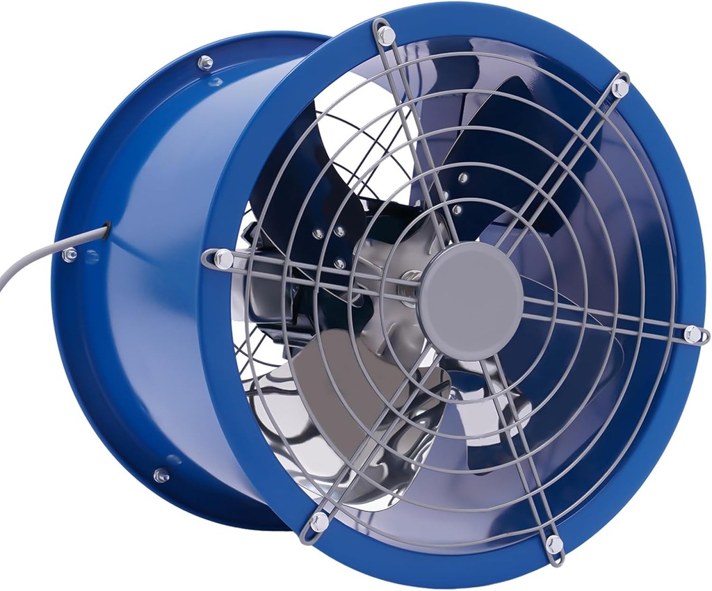 DouSeiAi 550W Wall-Mounted Exhaust Fan for Kitchen & Bathroom - 1420 RPM High-Speed Ventilation, 2675-5400m³/H Adjustable Air Volume, Low Noise Design, Blue