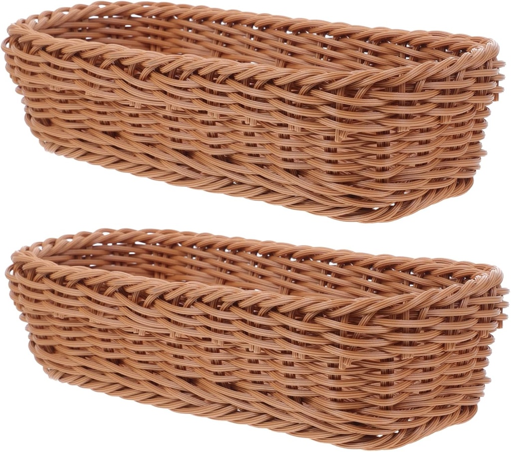 BESTOYARD 2pcs Desk Storage Box Picnic Basket Sundries Basket Household Bread Holder Table Snack Holder