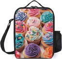 Birthday Cupcakes Lunch Bag Insulated Thermal Food Carrier Insulated Casserole Carrier for Hot Or Cold Food,Insulated Tote Bag for Potluck Cookouts Parties Picnic