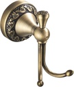 Flybath Wall Hook Antique Brass Exquisite Pattern Carving Double Hook Design Coat Towel Hooks for Bathroom Kitchen Organizer Wall Mounted, Brushed Bronze