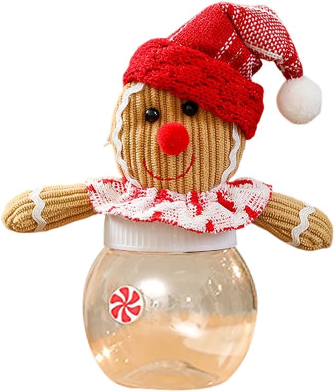 Christmas Candy Jar with Gingerbread Man Shape Xmas Gingerbread Storage Organizer Xmas Cookie Jars Candy Box for Winter Party Favor