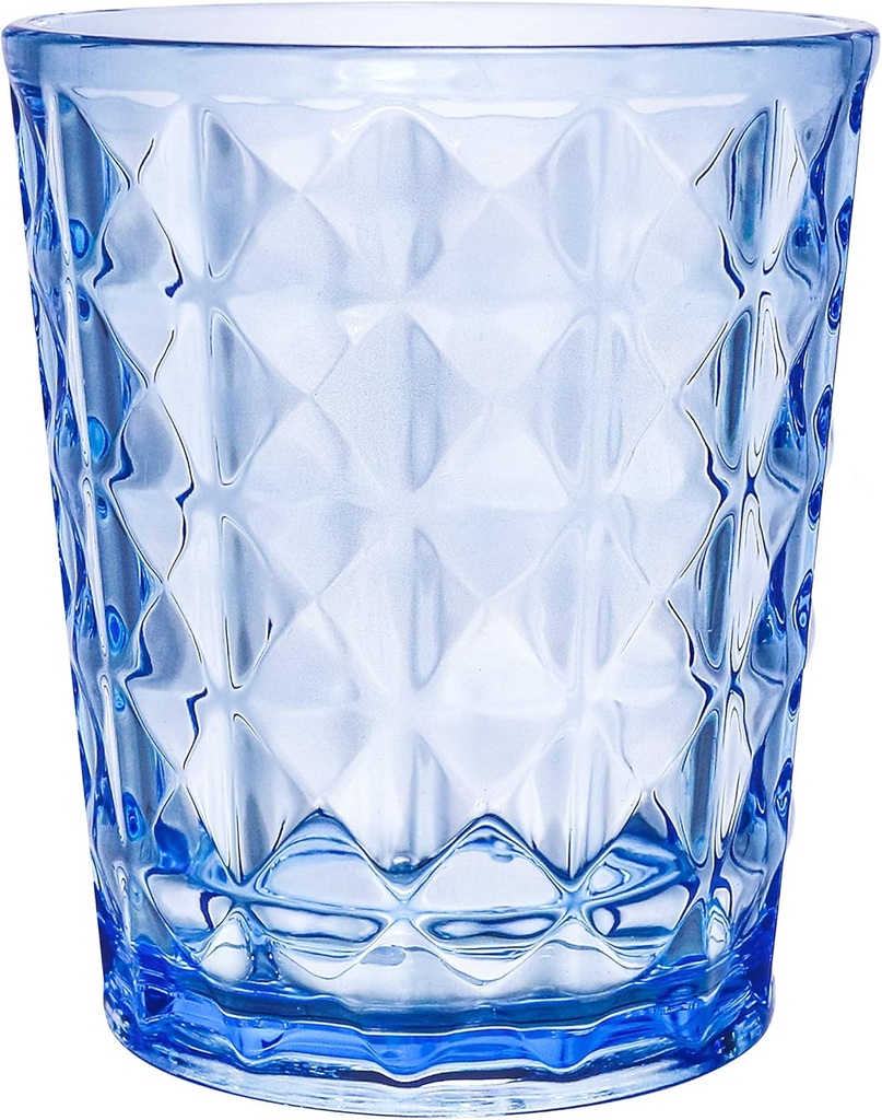 KLIFA- CUPID- 16 ounce, Set of 6, Acrylic Drinking Glasses Tumblers, BPA-Free, Stackable Plastic Drinkware, Dishwasher Safe, Blue