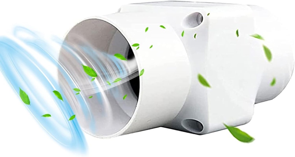 2 Inch Inline Duct Fan, 12V DC Bathroom Exhaust Fan Kitchen 6W Small Exhaust Blower for Office Hall Hydroponic Kitchen