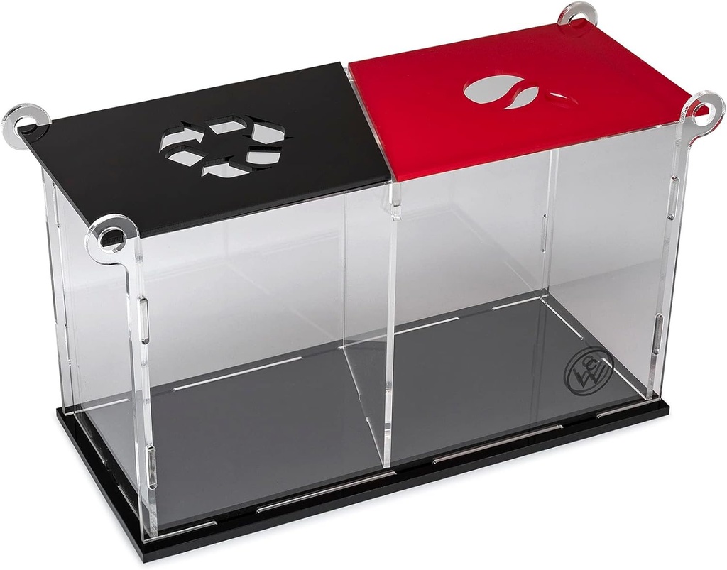 ChefWave Clear Dual Compartment K Cup Coffee Pod Organizer with Recyclable Section - Sleek Pod Holder for Nespresso and Keurig Capsules, Ideal Storage Solution for Your Kitchen, Pantry, Coffee Station