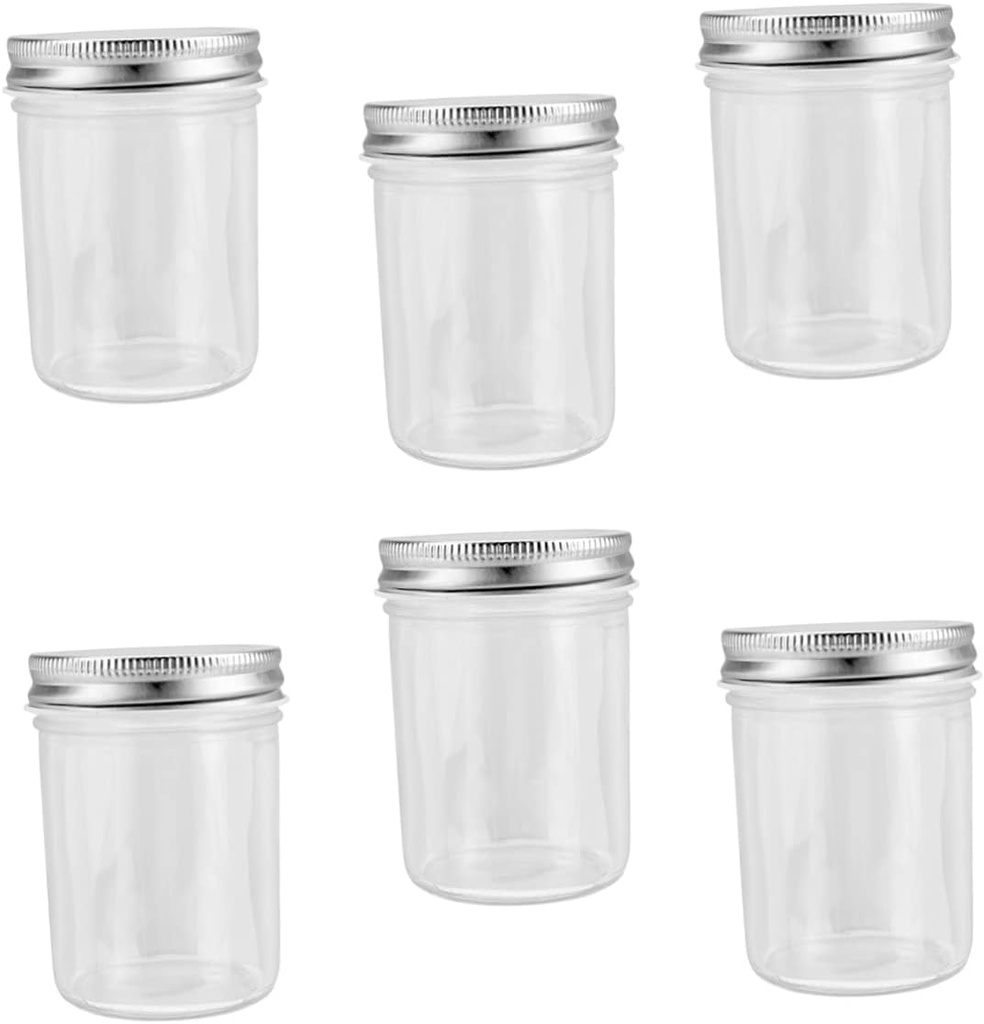 Garneck 6pcs Honey Glass Jar Sealed Mason Jars Lids Storage for Kitchen Food Storage Containers Glass Tea