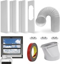 Portable Air Conditioner Window Vent Kit with 59" Length Hose Adjustable Portable AC Window Kit for Vertical/Horizontal Window for Exhaust Hose Adapter