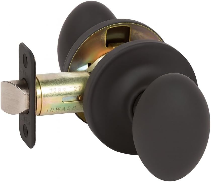 Delaney Callan Hardware Carlyle Passage Door Knob, Fits Doors 1-3/8 to 1-3/4 in. Thick, Matte Black – Reversible Left/Right-Handed Hallway, Closet Door Knob with Latch – Easy to Install