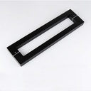 Glass Door Handle Set,Heavy Duty Stainless Steel Double Side Bar Handle,Square Shop Push Door Pull,Retro Back to Back Handle,for Wood Timber Steel Barn Door/Black/Hole TER 1200Mm (Black H