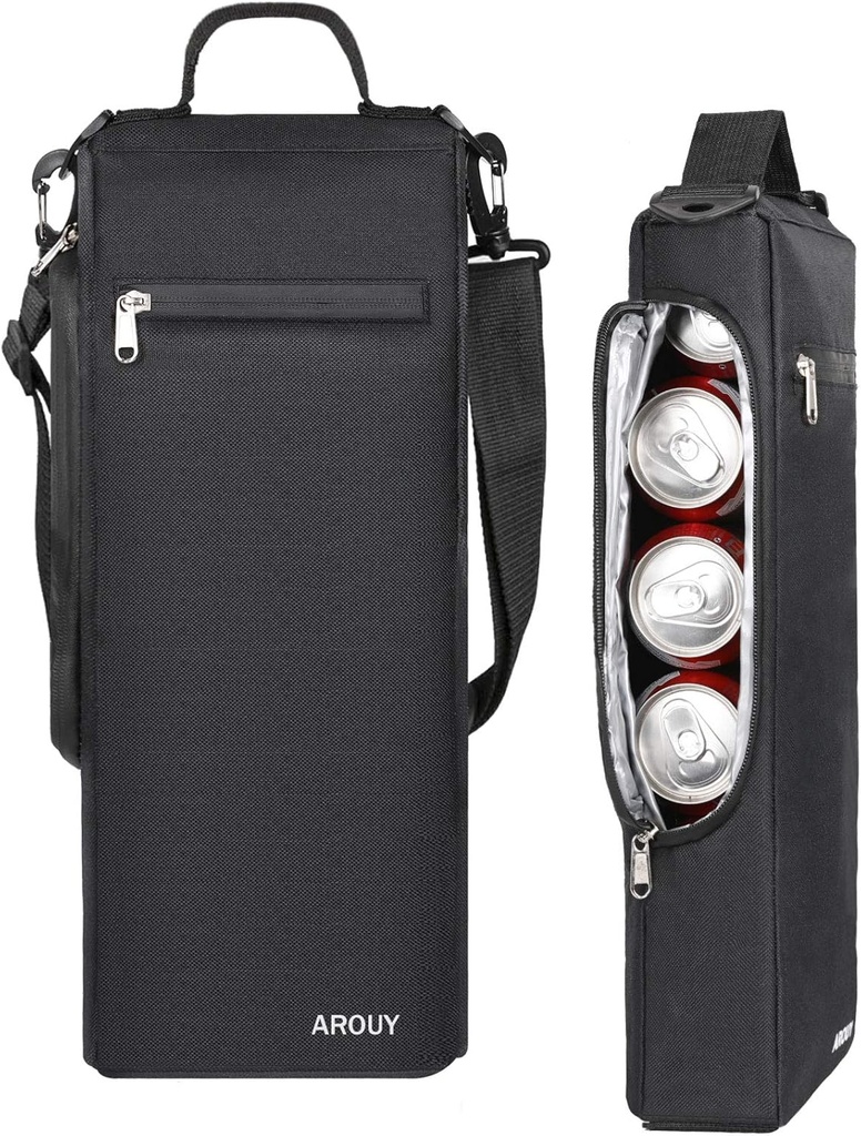 AROUY Golf Cooler Bag - Accessories for Men, Small Soft Insulated Beer Cooler Holds 6 Pack of Cans or Two Wine Bottles, Sports Bag