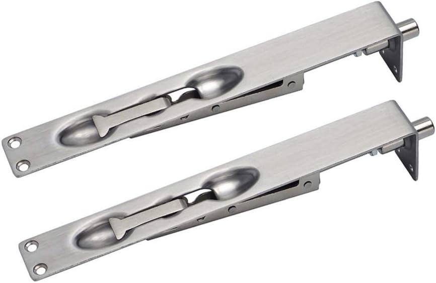 TOGU 2 Pack 12" Solid Stainless Steel Lever Action Flush Bolt,Concealed Security Door Lock For Composite Doors,French Doors,Wood Doors,Double Doors,Dummy Doors,Brush Stainless Steel Finish