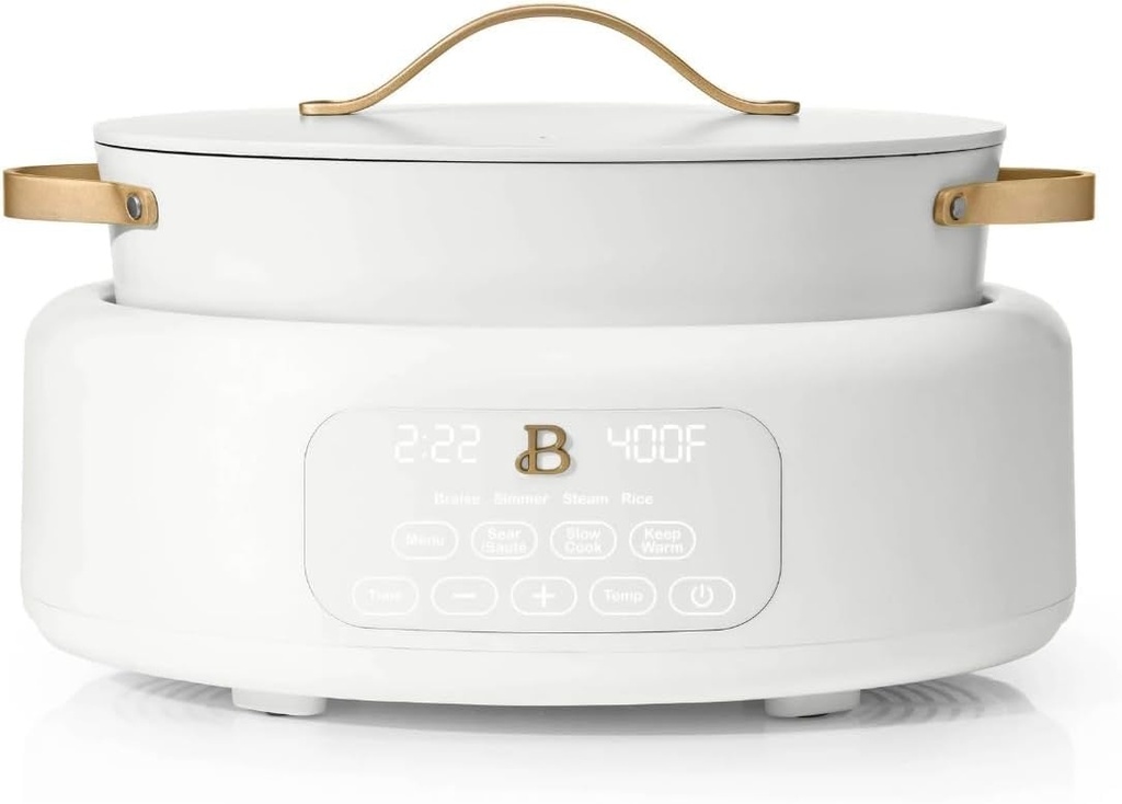 Beautiful 10 in 1, 6 Qt Electric Multi-Cooker, White Icing by Drew Barrymore
