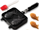KUHA Taiyaki Pan - Non-stick Fish Shaped Waffle Maker - Aluminum Takoyaki Maker for Fish Cake and Japanese Snacks - Electric Stovetop Compatible, Comes with Silicone Oil Brush and Recipe Booklet