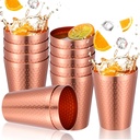 12 Pcs Aluminum Drink Cups, 14 oz Copper Water Tumblers Glasses Stachable Metal Drinking Cup Resuable Camping Mugs for Hot and Cold Beverages Wine Coffee Party Wedding Birthday