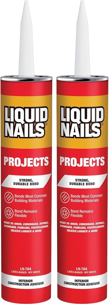 [BRSREBT2DEMW2HIV] Liquid Nails 10 oz Interior Projects Latex Construction Adhesive Tan (Pack of 2)