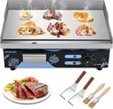 22 Inch Commercial Electric Griddle, Countertop Griddle with Non-stick Flat Top Grill, Stainless Steel Kitchen 2500W Electric Griddle for Home or Restaurant