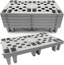 Plastic Pallets, 6pcs Gray Lightweight Nestable Polyethylene Pallets, Moisture-Proof Floor Pallets, Mini Spliceable Plastic pallets for Basement Storage Kitchen Garages L 19.7" x W 11.8"x H 3.9"