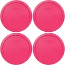 Pyrex 7402-PC 7-Cup Fuchsia Pink Plastic Food Storage Lid, Made in USA - 4 Pack
