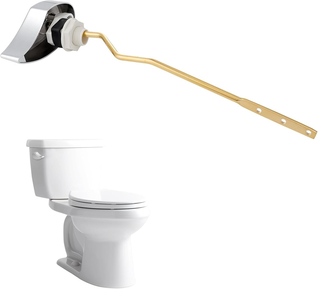 Hibbent Metal Toilet Handle Replacement, Compatible with TOTO THU068#CP Trip Lvr for St743S, Brass Handle Trip Lever, Side Mount Toilet Flush Tank Lever, Chrome