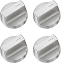 W11366438 5T08 Stove Knobs Replacement Parts for Whirlpool Gas Range Stainless Steel Oven WCG55US6HS00 WCG55US6HS WCG77US0HS Electric Cooktop WCG97US0HS05 Metal Stove Top Knobs 4 Pcs