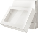 Cake Box Paperboard Window Bakery Box Large Pastry Baking Rectangle Cardboard Treat Boxes with Window Bakery Take out Containers for Cookie Cupcake Pie 19 x 14 x 4 Inch (White,20 Pack)