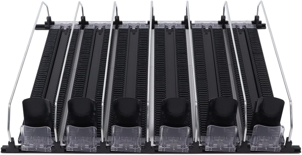 Drink Organizer for Fridge, Self Pushing Fridge Drink Organizer, Fridge Organizers Self Pushing Drink Dispenser, Width Adjustable Fridge Organization, Drink Dispenser, 6 Rows