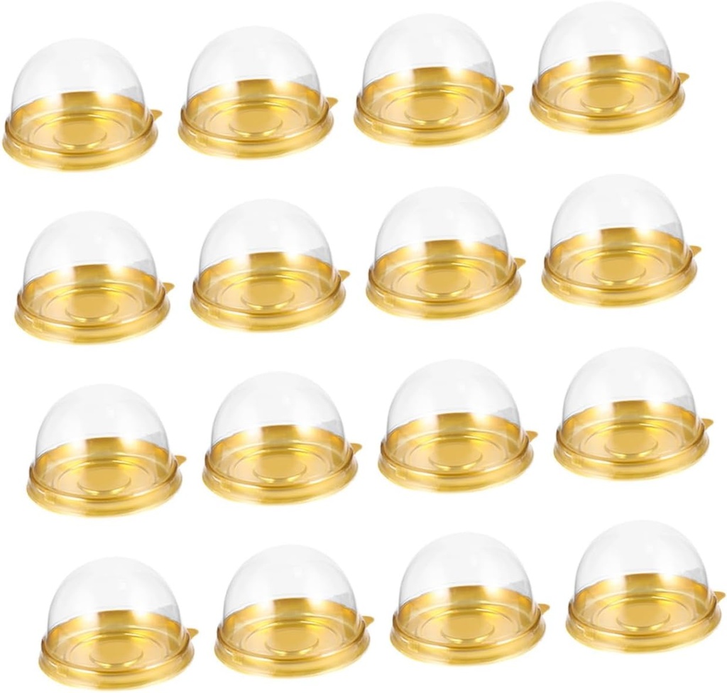 IMIKEYA 150pcs Round Plastic Moon Cake Wrapping Boxes Sturdy Dessert Containers for Safe Packaging for Baking and Giving