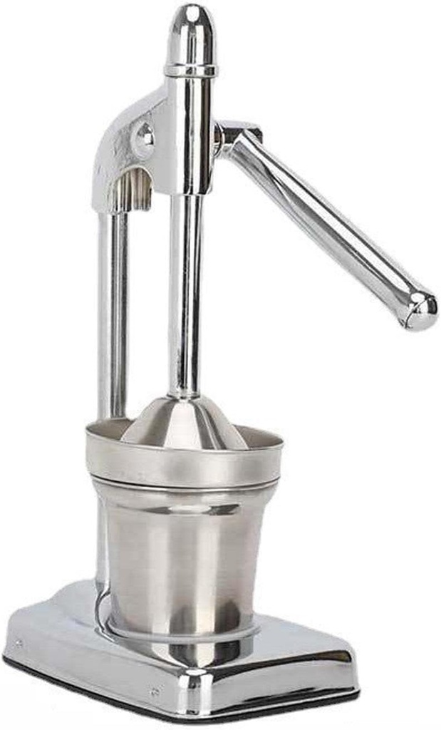 Cast Iron Juicer Hand Press, Easy to Clean Stainless Steel Manual Juicer Lemon Squeezer for Fresh Lemonade Orange Juice, Heavy Duty Countertop Lime Citrus Crush Machine for Home and Kitchen (Silver)