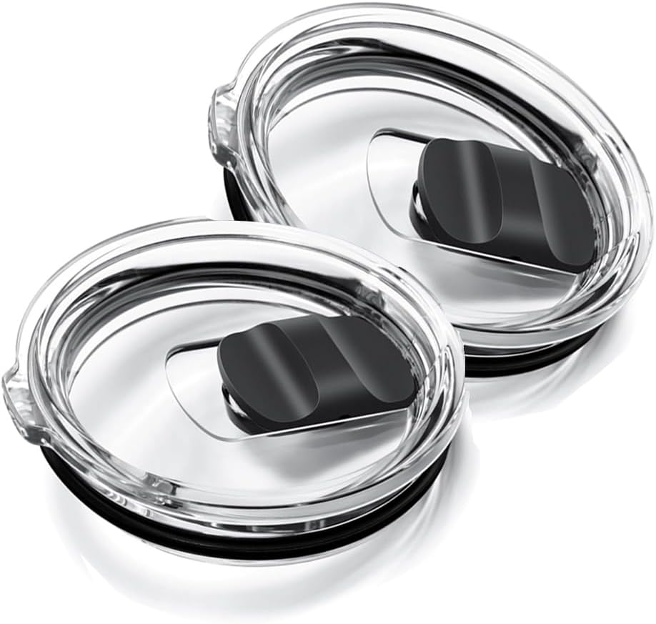 2Pcs 30oz Yeti Tumbler Lids, Replacement Yeti Tumbler Lids with Magnetic Slider Switch, for 30 oz Tumbler, 14 oz Mug 35oz Straw Mug, Spill Proof Coffee Cup Cover Lids, BPA Free