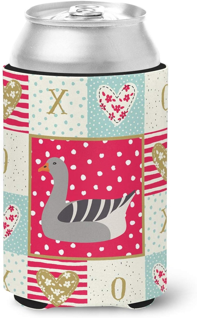 Caroline's Treasures CK5320CC Pilgrim Goose Love Can or Bottle Hugger, Red Cooler Washable Drink Sleeve Collapsible Beverage Insulated Holder, Can Hugger, Multicolor