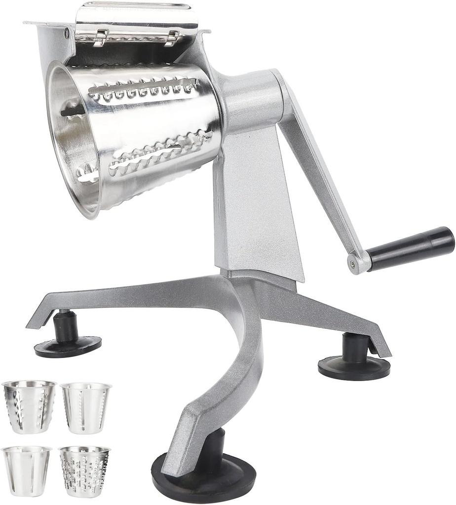 Multi Functional Hand Crank Vegetable Cutter, Cheese Grater, Nut Grinder Food Processors with 5 Stainless Steel Blades for Kitchen Household Restaurant