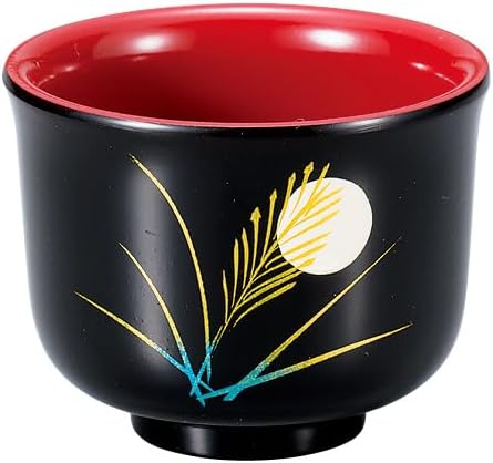 Nakatani Brothers Shokai Yamanaka Lacquerware Guinomi, Four Seasons, Moon and Pampas Grass (Autumn) 37-4805